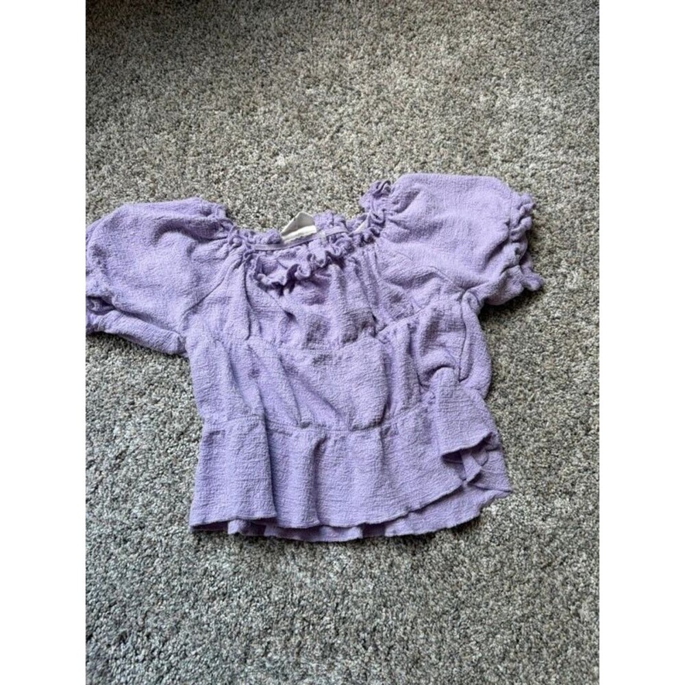 Cotton On Kids Girls Lavender Textured Top – Size 9-10